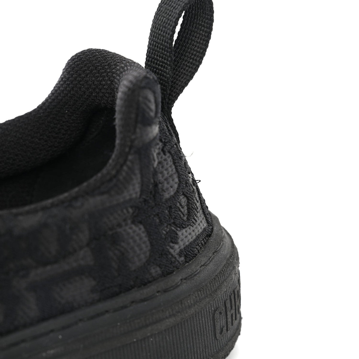 Shiny Technical Fabric Oblique Embroidered Womens Solar Slip On Sneakers 37.5 Black