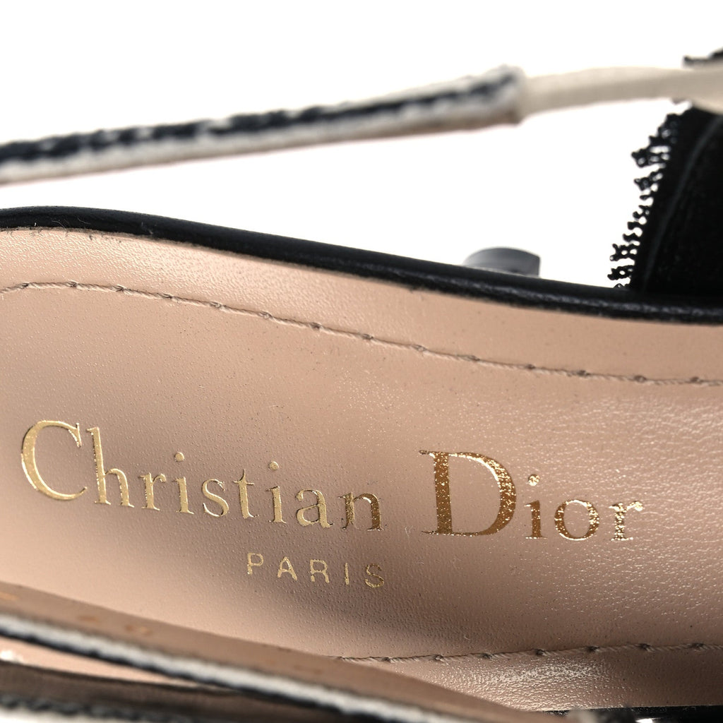 Mesh Butterly Embroidered J'Adior Slingback 65mm Pumps 36 Black