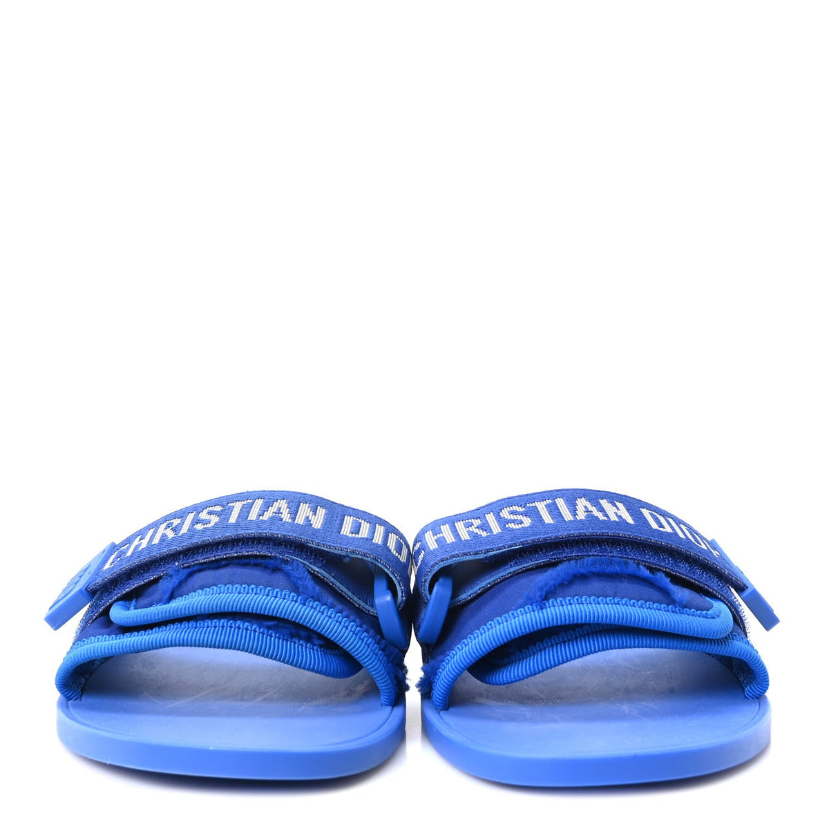 Technical Stretch Fabric Camouflage Dio(r)evolution Slide Sandals 35 Blue Fluo