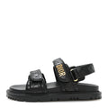 Calfskin Cannage Dioract 10mm Sandals 36 Black