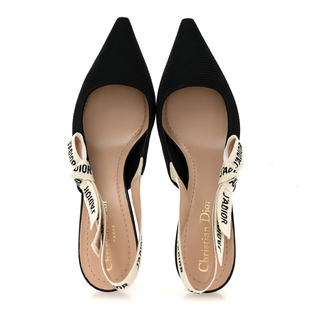 Technical Canvas Ribbon J Adior Slingback 65mm Pumps 37.5 Black