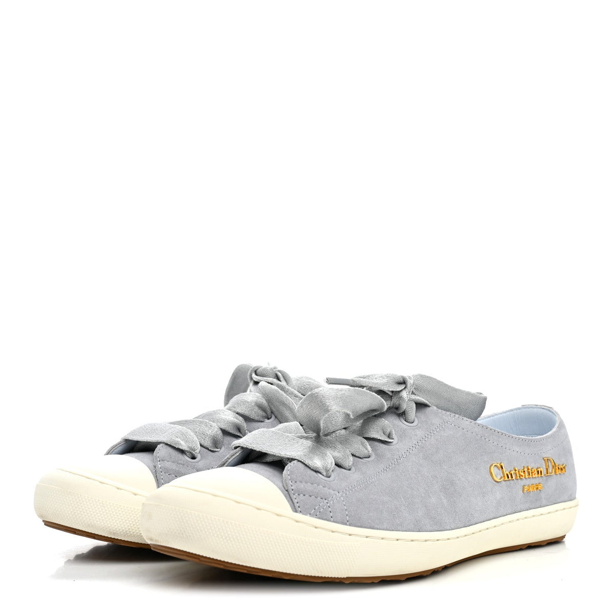 Suede Calfskin Lucky Low Top Sneakers 38 Blue