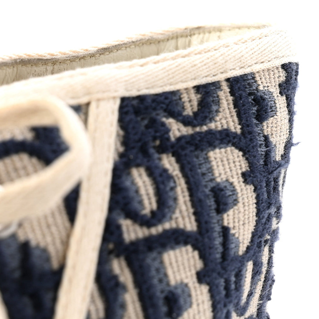 Technical Knit Calfskin Oblique Womens Walk'n Dior High Top Sneakers 41 Deep Blue