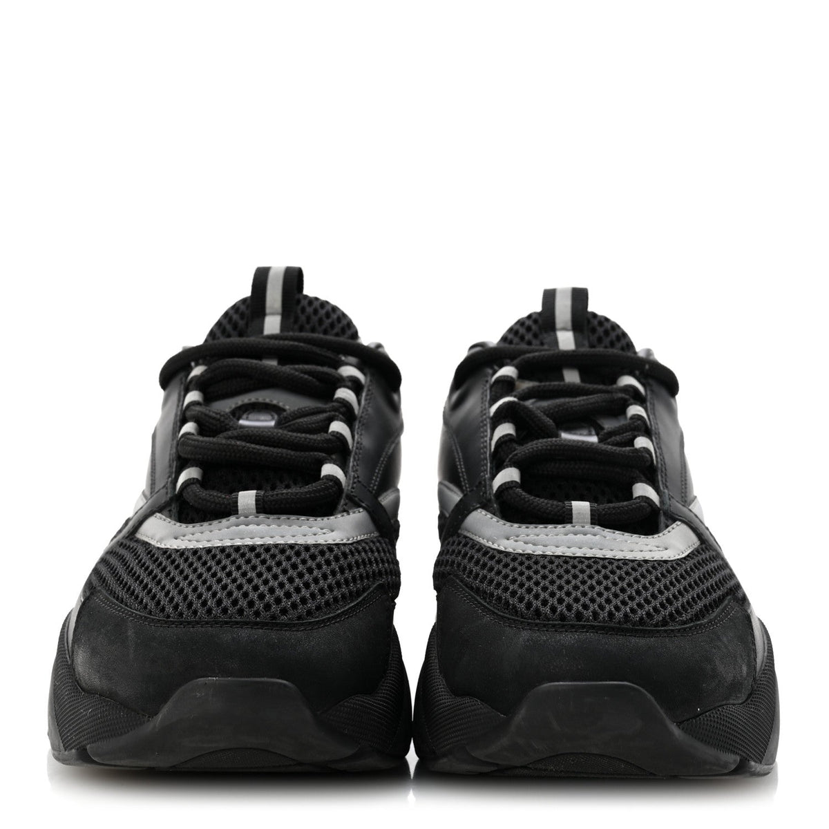 Technical Mesh Calfskin Mens B22 Sneakers 40 Black