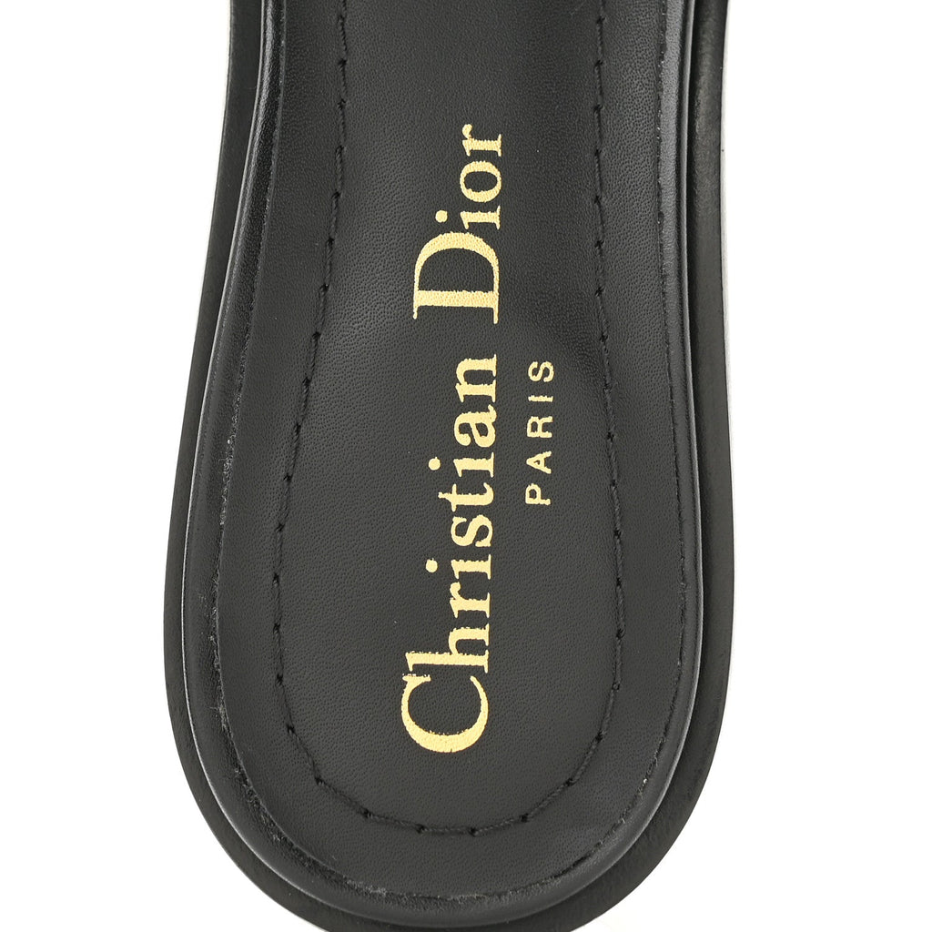 Calfksin Pearl Embroidered Dway 35mm Slide Sandals 35 Black