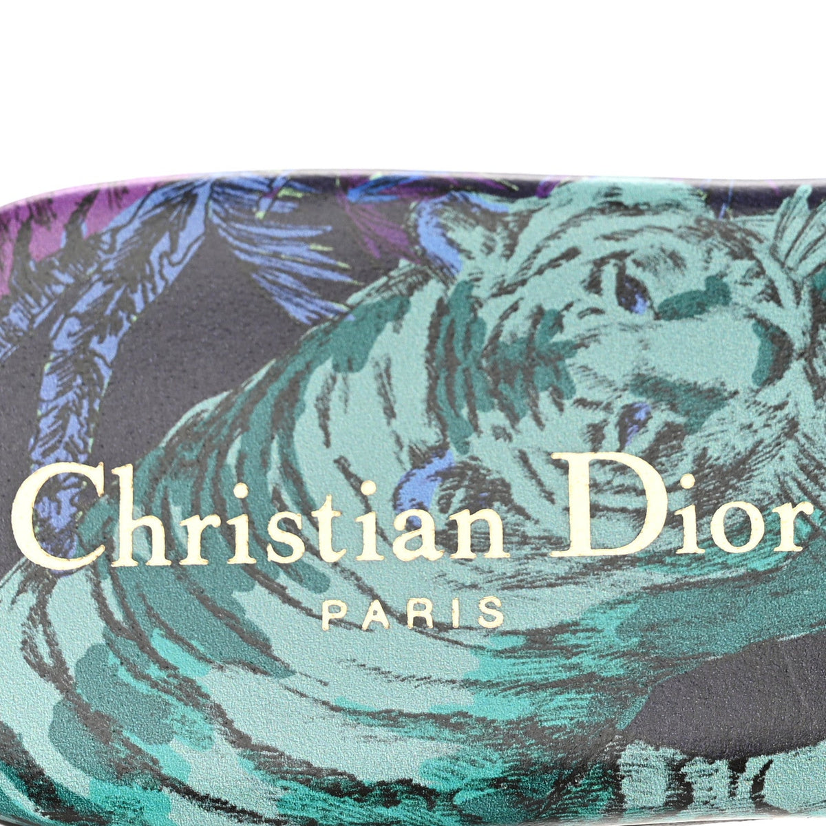 Canvas Toile de Jouy Voyage Embroidered Dway Flat Slide Sandals 36.5 Purple Multicolor