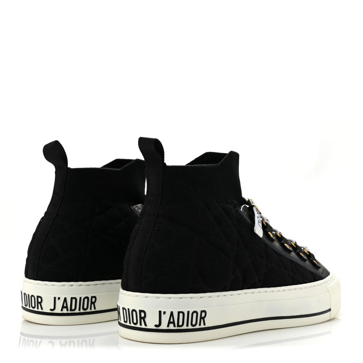 Technical Mesh Macrocannage Womens Walk'n Dior High Top Sneakers 38.5 Black