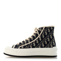 Technical Knit Calfskin Oblique Womens Walk'n Dior High Top Sneakers 41 Deep Blue
