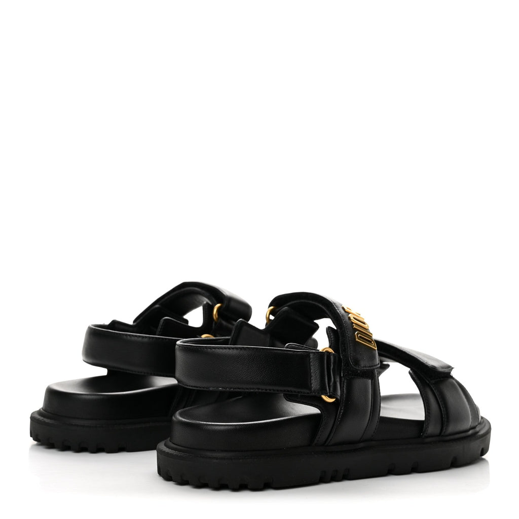 Lambskin Dioract 10mm Sandals 36.5 Black
