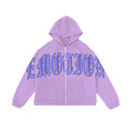 Pastel Purple Graphic Full-Zip Sweatshirt