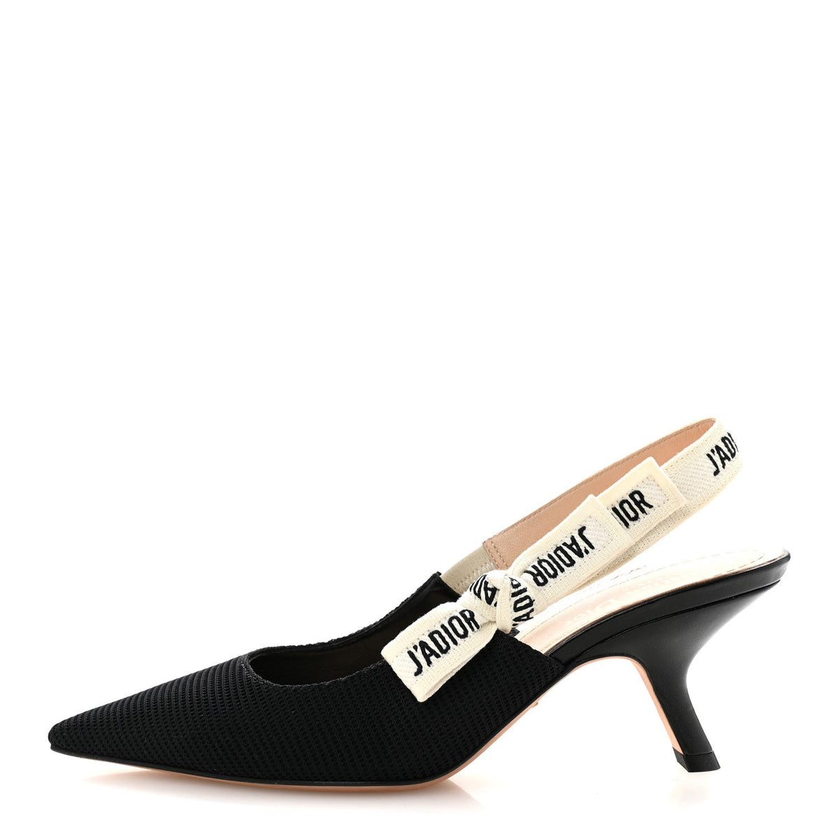 Technical Canvas Ribbon J Adior Slingback 65mm Pumps 37.5 Black