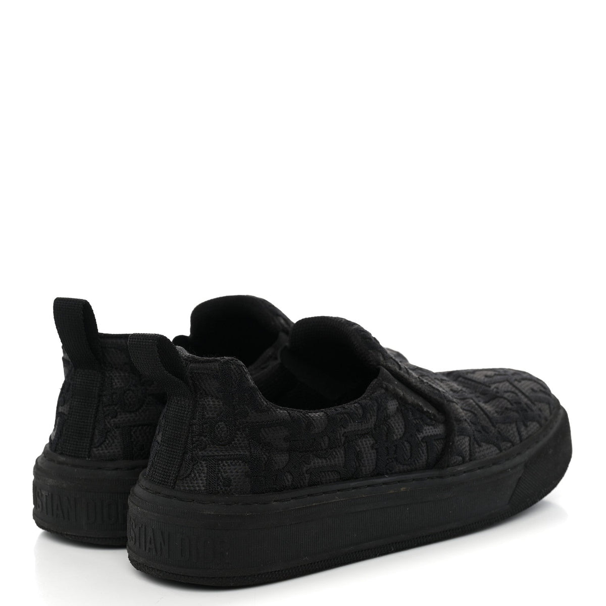 Shiny Technical Fabric Oblique Embroidered Womens Solar Slip On Sneakers 37.5 Black