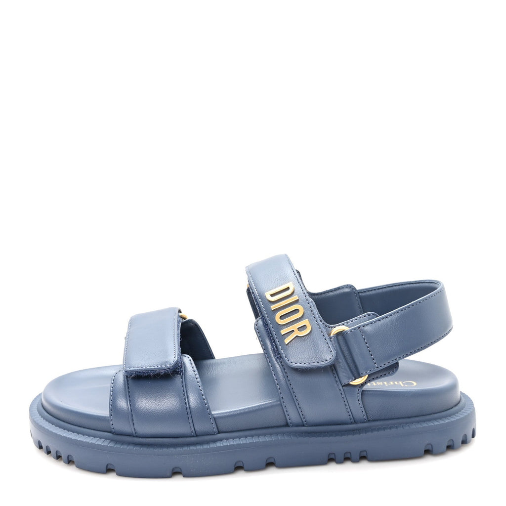 Lambskin Dioract 10mm Sandals 36 Pastel Blue