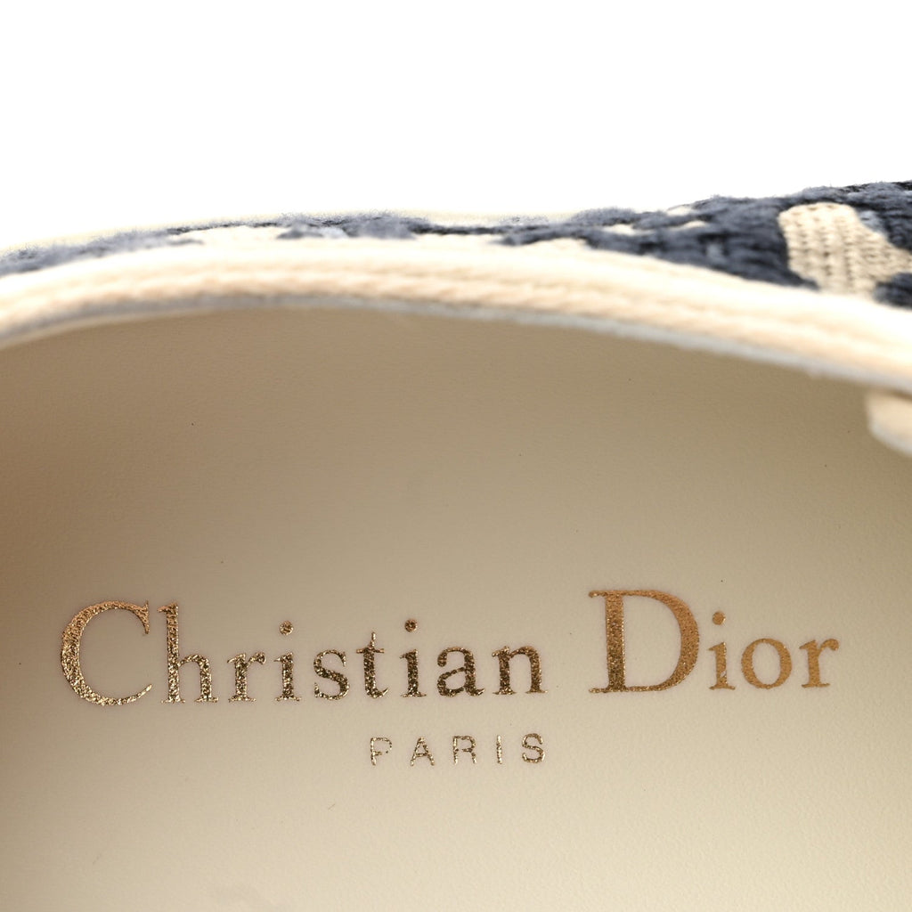Canvas Oblique Walk 'N' Dior Low Top Sneakers 37.5 Deep Blue